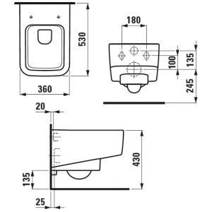 Унитаз подвесной Laufen Pro S 8.2096.2.000.000.1 безободковый
