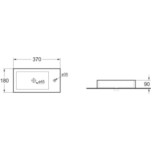 Рукомойник Vincea VBS-133R, 37 правый
