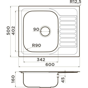 Купить Мойка кухонная Omoikiri Kashiogawa 60 в Москве с доставкой Мойка кухонная Omoikiri Kashiogawa 60