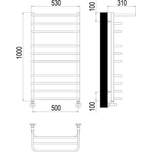 Полотенцесушитель водяной Terminus Арктур П10 500*1000