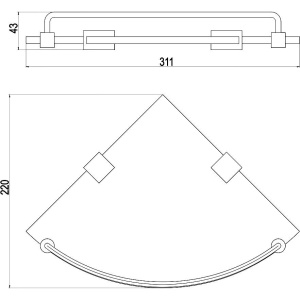 Полка Timo Selene 10073/00 chrome