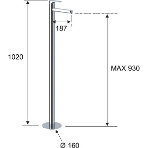 Напольный смеситель для раковины Remer Class Line L18 С ВНУТРЕННЕЙ ЧАСТЬЮ