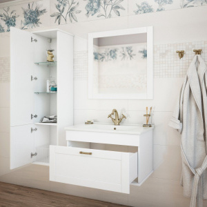 Шкаф-пенал Sanflor Ванесса L, подвесной, белый