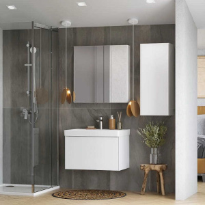 Тумба с раковиной Aquaton Асти 70 1A2630K0AX2B0 белый глянец, белая матовая