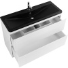 Тумба с раковиной BelBagno Albano 120 напольная, bianco lucido, черная матовая раковина