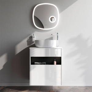 Тумба с раковиной AM.PM Func 60 белый глянец, со столешницей, раковина M8FWCC30430WG