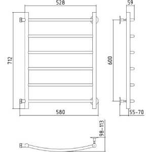 Купить Полотенцесушитель водяной Стилье Версия-Б2 60x50 в Москве с доставкой Полотенцесушитель водяной Стилье Версия-Б2 60x50