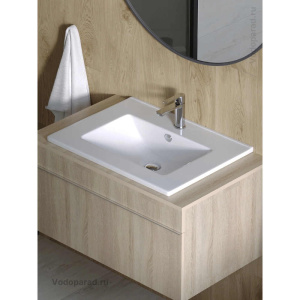 Раковина мебельная Sanita Luxe Quadro 60 WB.FN/Quadro/60-C/WHT.G/S1 белая