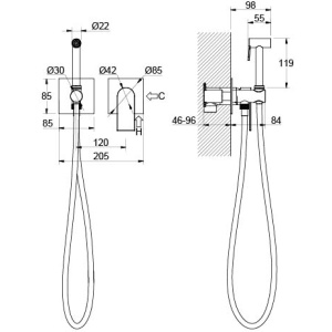 Гигиенический душ со смесителем Aquatek Лира AQ1420CR хром