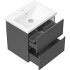 Тумба с раковиной STWORKI Колдинг 60 антрацит, с раковиной Como 60