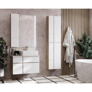 Купить Шкаф AQUATON Мишель 23 дуб эндгрейн, белый в Москве с доставкой Шкаф AQUATON Мишель 23 дуб эндгрейн, белый