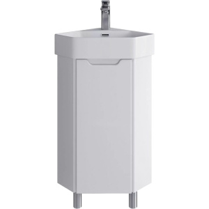 Тумба с раковиной SanStar Лайн 35 угловая, напольная, белая, раковина Лайн 35