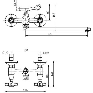 Универсальный смеситель Fashun A2224 хром
