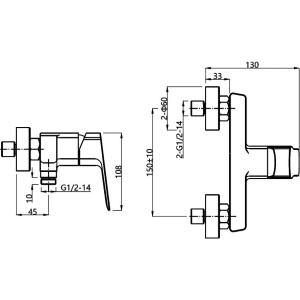 Смеситель для душа Paini Viva Style P4YO511 черный матовый