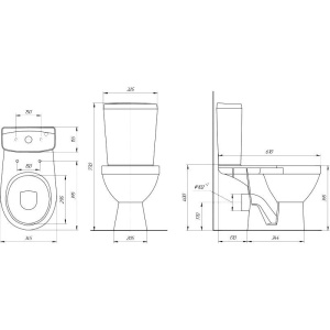 Купить Унитаз-компакт Rosa Рио зеленый декор в Москве с доставкой Унитаз-компакт Rosa Рио зеленый декор