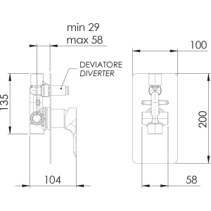 Смеситель для ванны с душем Remer Infinity I09 С ВНУТРЕННЕЙ ЧАСТЬЮ