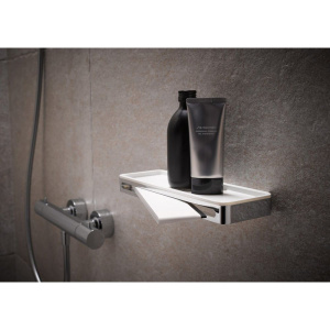 Купить Полка Keuco Plan 14959 хром, белая в Москве с доставкой Полка Keuco Plan 14959 хром, белая