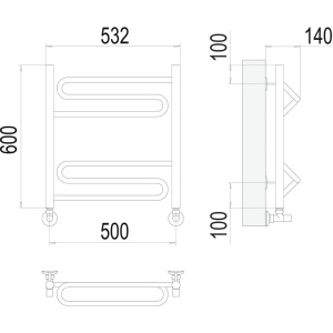 Купить Полотенцесушитель водяной Terminus Юпитер П6 500x600 в Москве с доставкой Полотенцесушитель водяной Terminus Юпитер П6 500x600