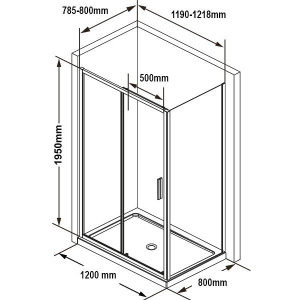 Душевой уголок Ravak Blix Slim BLSDP2 120x80, профиль черный