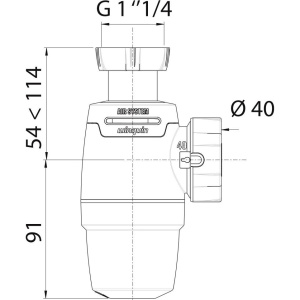 Купить Сифон для раковины Wirquin Neo Air 30987069, без гофры в Москве с доставкой Сифон для раковины Wirquin Neo Air 30987069, без гофры