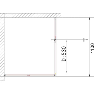 Душевая дверь в нишу Niagara Nova NG-83-11AB 110 см, черная
