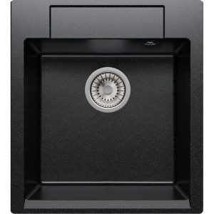 Комплект Мойка кухонная Polygran Argo 460 чёрная + Смеситель Domaci Солерно DC-3013 морион