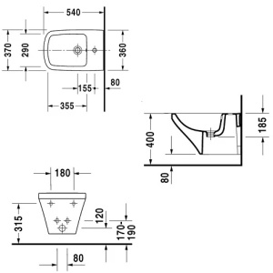 Биде подвесное Duravit DuraStyle 2282150000