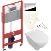 Комплект Унитаз подвесной Villeroy & Boch O.Novo 5660HR01 alpin, безободковый + Инсталляция TECE Now 9400412 4 в 1 с кнопкой смыва