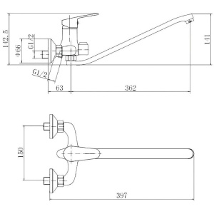 Универсальный смеситель Fashun A2216 хром