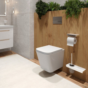 Купить Унитаз подвесной Lemark Florex 9614001 белый глянец, с микролифтом в Москве с доставкой Унитаз подвесной Lemark Florex 9614001 белый глянец, с микролифтом