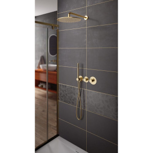 Душевой комплект Timo Saona SX-2359/17SM С ВНУТРЕННЕЙ ЧАСТЬЮ, с термостатом, золото матовое
