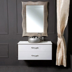 Тумба с раковиной Armadi Art NeoArt 100, белая с ручками Wave хром