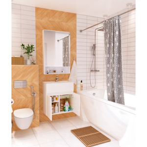 Купить Тумба с раковиной 1MarKa Mira 60 белый глянец в Москве с доставкой Тумба с раковиной 1MarKa Mira 60 белый глянец