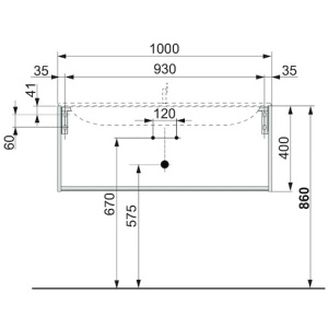 Тумба под раковину Keuco Plan 100 32971290000 серая