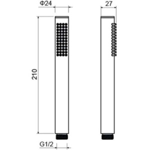 Душевая лейка Aquatek Европа 24 AQ2002MB черный