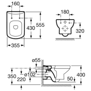 Купить Унитаз подвесной Roca Dama Senso 346517000 в Москве с доставкой Унитаз подвесной Roca Dama Senso 346517000