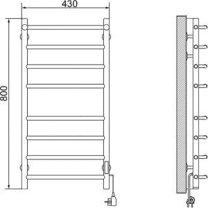Полотенцесушитель электрический Ника Way 3 80/40, хром