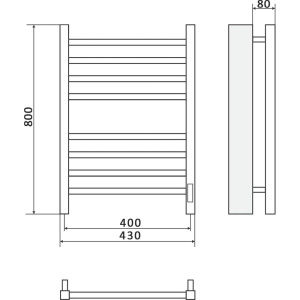 Полотенцесушитель электрический Ника Step 1 80/40, матовый белый RAL9016