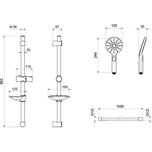 Комплект смесителей для душа Aquatek Оберон AQ1232CR хром
