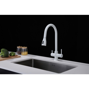 Смеситель для кухни Paulmark Lange 214212-431, белый матовый