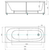 Акриловая ванна Акватек Оберон OBR180-0000003 180x80 см, с каркасом, с экраном, со сливом-переливом