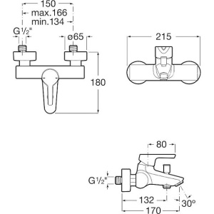 Смеситель для ванны с душем Roca Malva 5A023BC0M
