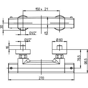 Термостатический смеситель Paini Nove 09CR511TH для душа
