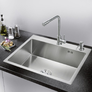 Мойка кухонная РМС MR MR-5843 c корзиной и дозатором, нержавеющая сталь