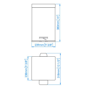 Купить Мусорное ведро Mediclinics PP1214CS, 12 л, нержавеющая сталь, матовое в Москве с доставкой Мусорное ведро Mediclinics PP1214CS, 12 л, нержавеющая сталь, матовое