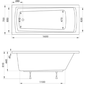 Акриловая ванна Ravak Domino Plus 160х70 C621R00000 белая