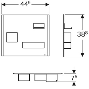 Комплект магнитной доски Geberit Acanto 500.649.JK.2 лавовый матовый