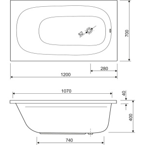 Купить Акриловая ванна Cezares Eco 120x70 см, с ножками в Москве с доставкой Акриловая ванна Cezares Eco 120x70 см, с ножками
