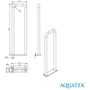 Купить Поручень для инсталляции Aquatek POR-0000006 хром в Москве с доставкой Поручень для инсталляции Aquatek POR-0000006 хром