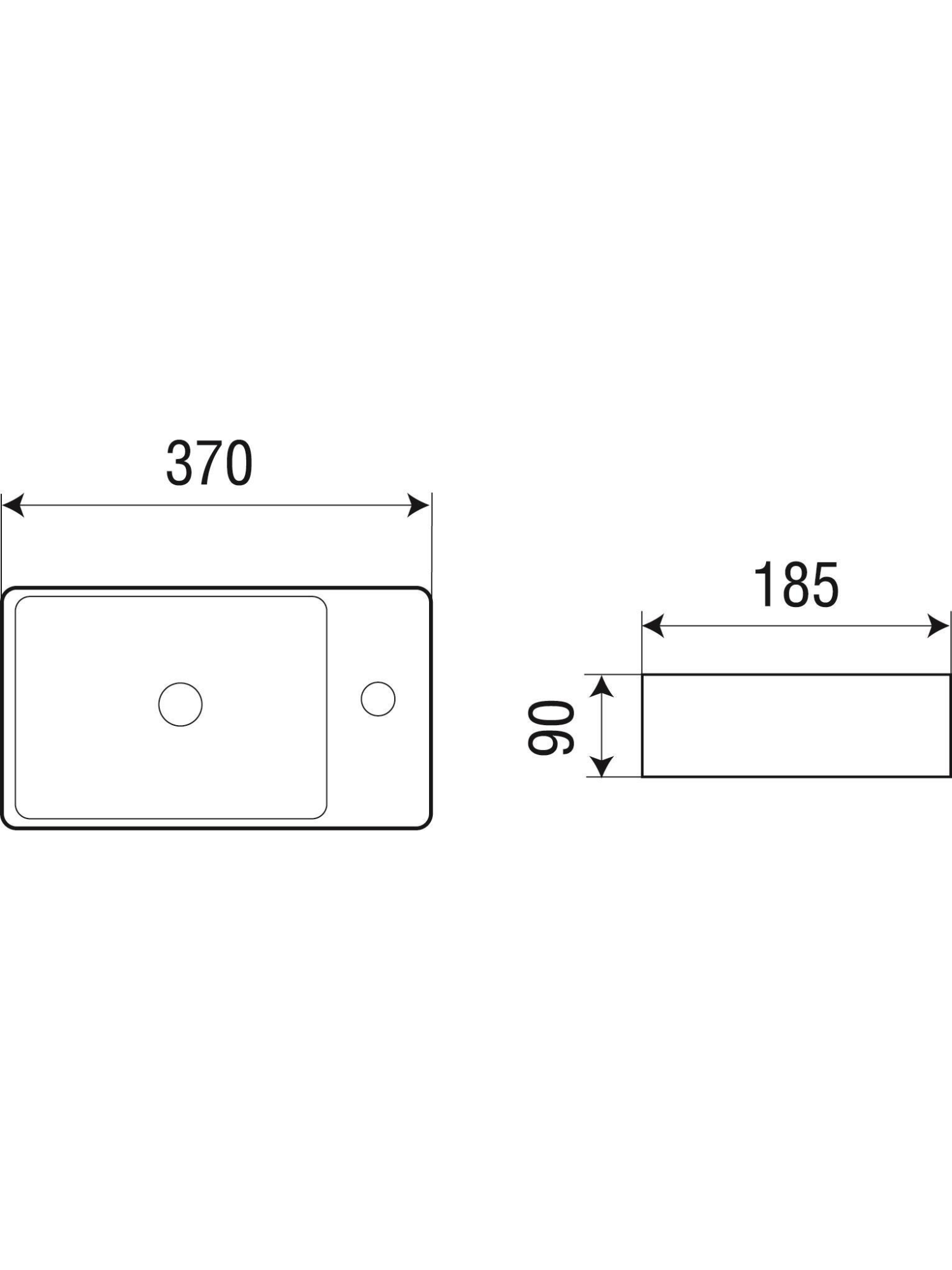 Раковина подвесная 370х185х90 WeltWasser AISBACH 5092 L (10000003872)